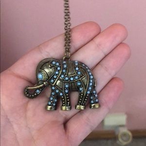 Copper Elephant turquoise necklace